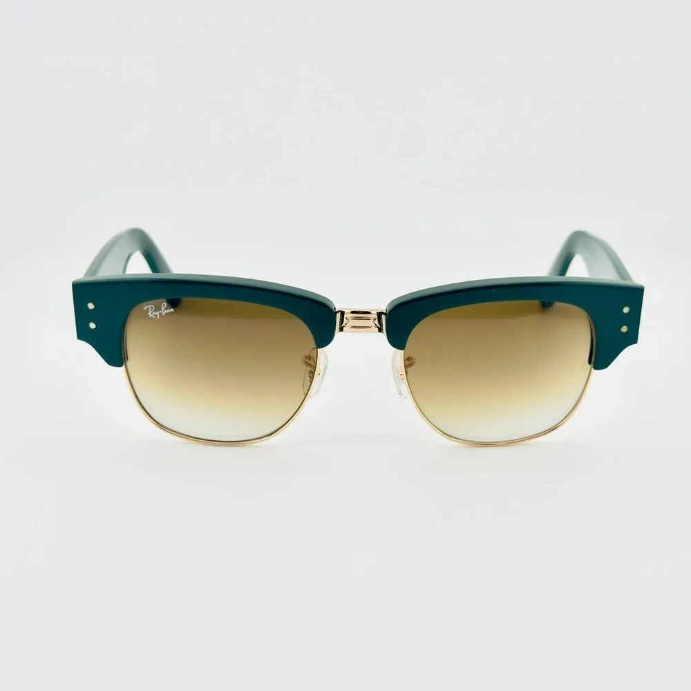 Ray-Ban Mega Clubmaster Sunglasses RB0316-S Polished Green and Gold Frame UNISEX